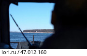 View from window of fishing boat on sunny winter day. Стоковое фото, фотограф David Kashakhi / Фотобанк Лори