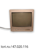A classic Vintage CRT Television featuring a charming Retro Design that embodies nostalgia. Стоковое фото, фотограф David Kashakhi / Фотобанк Лори