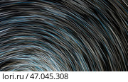 Swirling tunnel of many intertwined lines on black background. Стоковая иллюстрация, иллюстратор David Kashakhi / Фотобанк Лори