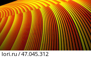 Solid colored lines rotate in same plane on black background. Стоковая иллюстрация, иллюстратор David Kashakhi / Фотобанк Лори