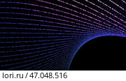Technology network digital data transfer concept design, glowing on black background seamless looping animation. Стоковая иллюстрация, иллюстратор David Kashakhi / Фотобанк Лори
