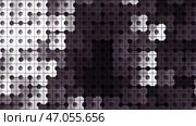 Abstract background divided by narrow black lines into small squares with circles in the middle of each square. Стоковая иллюстрация, иллюстратор David Kashakhi / Фотобанк Лори