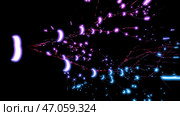 Neurons inside the human brain, neurotransmitters, neural impulse. Стоковая иллюстрация, иллюстратор David Kashakhi / Фотобанк Лори