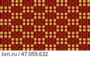 Graphic pattern in red and yellow with stroboscopic and hypnotic effect. Стоковая иллюстрация, иллюстратор David Kashakhi / Фотобанк Лори