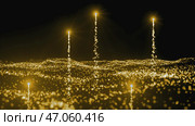 Beautiful rising stars in luminous stream of dots. Стоковая иллюстрация, иллюстратор David Kashakhi / Фотобанк Лори