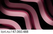 Bright geometric volumetric wavy lines that rotate in 3D format on a black background. Стоковая иллюстрация, иллюстратор David Kashakhi / Фотобанк Лори