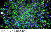 Abstract multicolored lines spread to the wide circle from one point. Стоковая иллюстрация, иллюстратор David Kashakhi / Фотобанк Лори