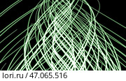Abstract slowly moving narrow light streaks isolated on a black background. Стоковая иллюстрация, иллюстратор David Kashakhi / Фотобанк Лори