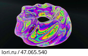 Abstract spinning transforming and changing torus figure isolated on a black background. Стоковая иллюстрация, иллюстратор David Kashakhi / Фотобанк Лори