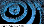 Black background with a semi-circular colored wrapping of light that blurs into an abstraction. Стоковая иллюстрация, иллюстратор David Kashakhi / Фотобанк Лори