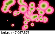Abstract process of cells dividing under the microscope, concept of science and biology. Стоковая иллюстрация, иллюстратор David Kashakhi / Фотобанк Лори