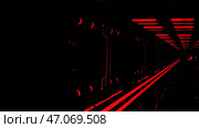 Abstract digital technological background with lights inside machine. Стоковая иллюстрация, иллюстратор David Kashakhi / Фотобанк Лори