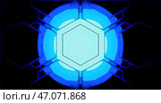 Technological pattern with simple cyber animation with pulsation. Стоковая иллюстрация, иллюстратор David Kashakhi / Фотобанк Лори
