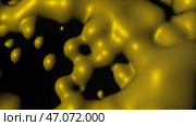 Liquid 3d matter with droplets and wave motion. Стоковая иллюстрация, иллюстратор David Kashakhi / Фотобанк Лори