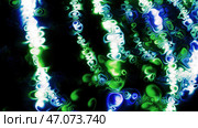 Blurred stripes of round stains like inks in ln water surface. Стоковая иллюстрация, иллюстратор David Kashakhi / Фотобанк Лори
