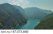 Piva river canyon aerial Montenegro. Стоковое видео, видеограф Михаил Коханчиков / Фотобанк Лори