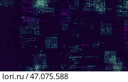 Animated computer chipset pattern, 3d futuristic technology background. Стоковая иллюстрация, иллюстратор David Kashakhi / Фотобанк Лори