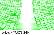 Abstract grid surface with rotation on a white background. Стоковая иллюстрация, иллюстратор David Kashakhi / Фотобанк Лори