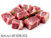 A pile of meat with a bunch of parsley on top. Стоковое AI-изображение, AI-художник Ярославский Максим / Фотобанк Лори