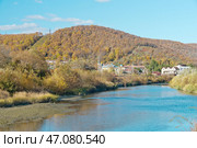 Краснодарский край,   Туапсинский район, поселок городского типа,   Новоихайловский, река Нечепсухо, горы. Стоковое фото, фотограф Александр Циликин / Фотобанк Лори