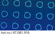 The illuminated lines make up the circles in the animation that move throughout the footage. Стоковая иллюстрация, иллюстратор David Kashakhi / Фотобанк Лори