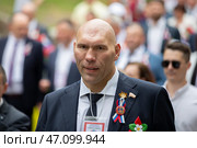 June 24, 2023 Belarus, Gomel. State holiday of Slavic unity. Deputy of the State Duma of Russia Valuev Nikolai Sergeevich in the column of demonstrators. Редакционное фото, фотограф Лазаренко Светлана / Фотобанк Лори