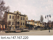 Крым, Евпатория, курорт, архитектура, модерн, набережная, променад, фонари. Редакционное фото, фотограф Андрей Макаренко / Фотобанк Лори