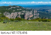 Mountain landscape of Natural Park de Sant Llorenc del Munt i l Obac. Стоковое фото, фотограф Яков Филимонов / Фотобанк Лори
