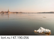 Весенний Санкт-Петербург. На стрелке Васильевского острова. Река Нева (2010 год). Стоковое фото, фотограф Александр Алексеев / Фотобанк Лори