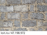 Gray block wall. Rough surface. Texture perfect for background and design. Стоковое фото, фотограф Андрей Степанов / Фотобанк Лори