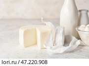 Различные молочные продукты без лактозы на светлом фоне. Стоковое фото, фотограф Pixel_shot / Фотобанк Лори