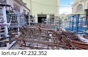 The Industrial Metal Framework found within the Storage Area of the facility plays a vital role. Стоковое видео, видеограф Vladimir Vintonjak / Фотобанк Лори