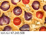 Вкусная итальянская фокачча в качестве фона, крупным планом. Стоковое фото, фотограф Pixel_shot / Фотобанк Лори
