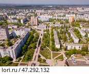 View from drone of Stary Oskol. Стоковое фото, фотограф Яков Филимонов / Фотобанк Лори