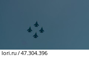 Russian air force aerobatic team Russian Knights SU-27. Стоковое видео, видеограф Алексей Сергеев / Фотобанк Лори