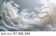 Abstract white wisps create a dreamlike atmosphere in a softly lit environment. Стоковое AI-изображение, AI-художник Сергей Толмачёв / Фотобанк Лори