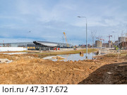 Станция метро " Потапово " в Москве находится в стадии строительства (2024 год). Редакционное фото, фотограф Валерий Иванович Клейменов / Фотобанк Лори