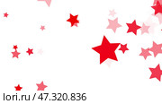 Explosion of red stars on a white background, fly apart. Стоковая иллюстрация, иллюстратор Vladislav_v / Фотобанк Лори