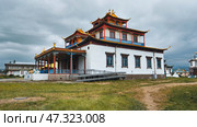 Verkhnyaya Ivolga, Buryatia, Russia - August 9, 2021: Ivolginsky datsan is the Center of the Buddhist Traditional Sangha of Russia, Buddhist Temple located in Buryatia, Russia, 23 km from Ulan Ude. Редакционное фото, фотограф Mikhail Davidovich / Фотобанк Лори