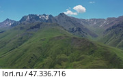 Summer landscape in Caucasus Mountains. Стоковое видео, видеограф Михаил Коханчиков / Фотобанк Лори