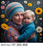 Матушка с чадом 1. Стоковое AI-изображение, AI-художник Карина Волкова / Фотобанк Лори