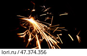 Metall cutting sparks with gas welding. Стоковое фото, фотограф Михаил Коханчиков / Фотобанк Лори