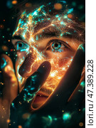 Modern concept of receiving information and sensations. Стоковое AI-изображение, AI-художник Михаил Коханчиков / Фотобанк Лори