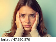 Грустная женщина. Стоковое AI-изображение, AI-художник Анна Рогалева / Фотобанк Лори
