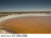 Aral sea.Part of the dried-up Aral sea,salt marshes and industrial water near the city of Aralsk.Kazakhstan. Стоковое фото, фотограф Ольга Гордеева / Фотобанк Лори