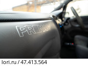 KRASNOYARSK, RUSSIA - February 2, 2025: White Mazda Premacy. Редакционное фото, фотограф Плотников Дмитрий / Фотобанк Лори
