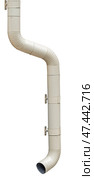 Водосточная металлическая труба на белом фоне. Rain Water Draining Gutter Downpipe on white. Стоковое фото, фотограф Татьяна Д / Фотобанк Лори