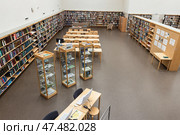 An empty reading room interior of reading room of Vyborg Library (2023 год). Редакционное фото, фотограф EugeneSergeev / Фотобанк Лори