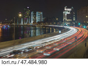 Московский городской пейзаж на длинной выдержке. Стоковое фото, фотограф YuryKara / Фотобанк Лори