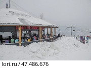 Кафе Монблан. Горнолыжный курорт Губаха Пермский край. Редакционное фото, фотограф Sergey Rusanov / Фотобанк Лори